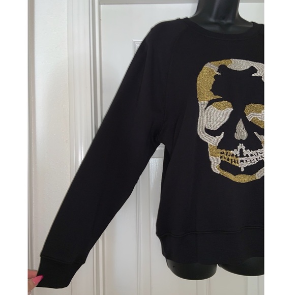 Zadig & Voltaire Upper Skull Gold Sweatshirt in Noir –– NWT - Picture 9 of 15